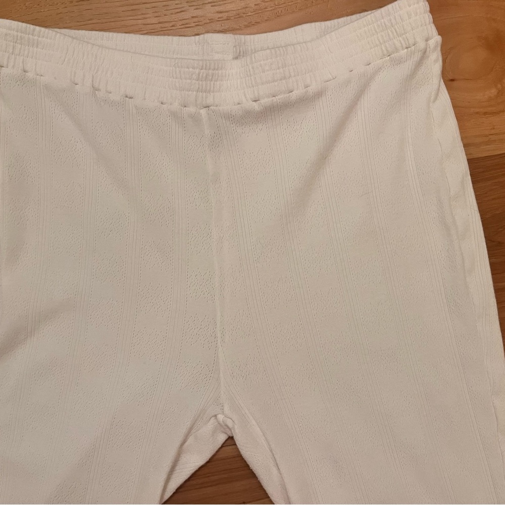Negative Underwear organic pointelle flare pant, white, sz M - Picture 10 of 14